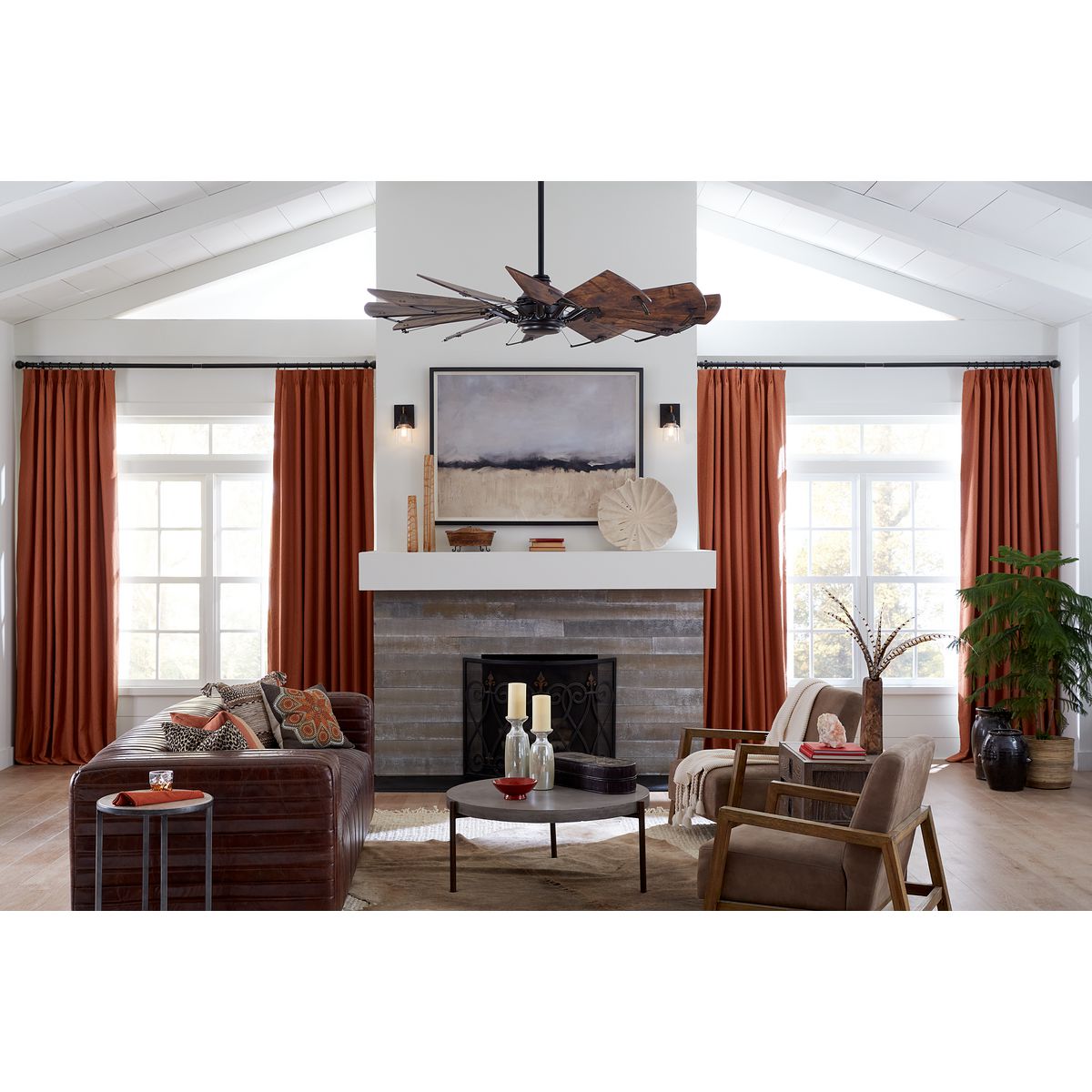 Progress Lighting Springer 60-in Architectural Bronze Indoor Ceiling Fan with Remote (12-Blade)