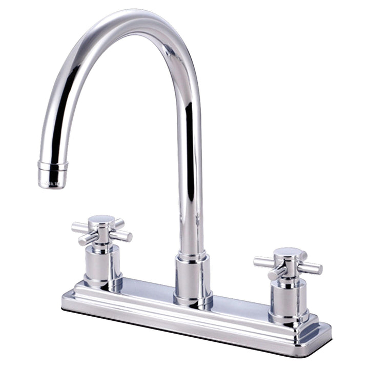 Elements of Design Concord Chrome 2-Handle Deck-Mount High-Arc Kitchen Faucet with Deck Plate