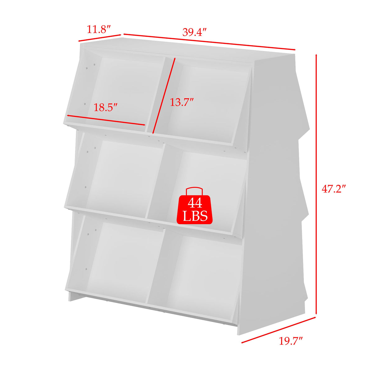 FUFU&GAGA 72-Bottle White Mdf Wine Cabinet
