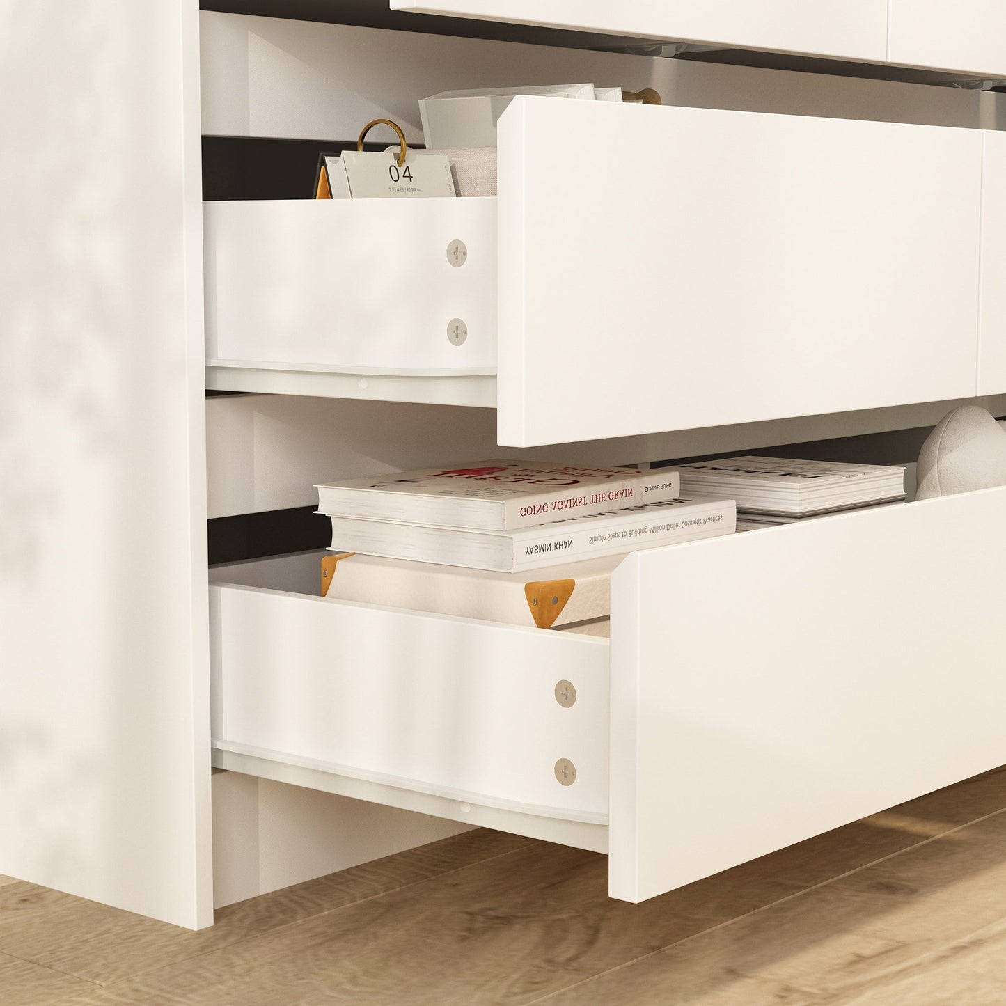 FUFU&GAGA Modern/Contemporary White Tv Cabinet Integrated Tv Mount (Accommodates TVs up to 48-in)