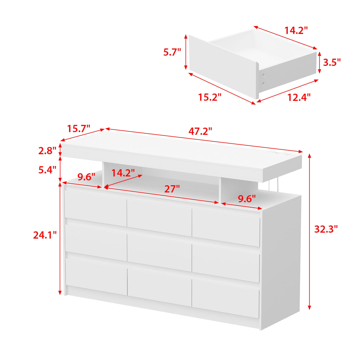 FUFU&GAGA Modern/Contemporary White Tv Cabinet Integrated Tv Mount (Accommodates TVs up to 48-in)