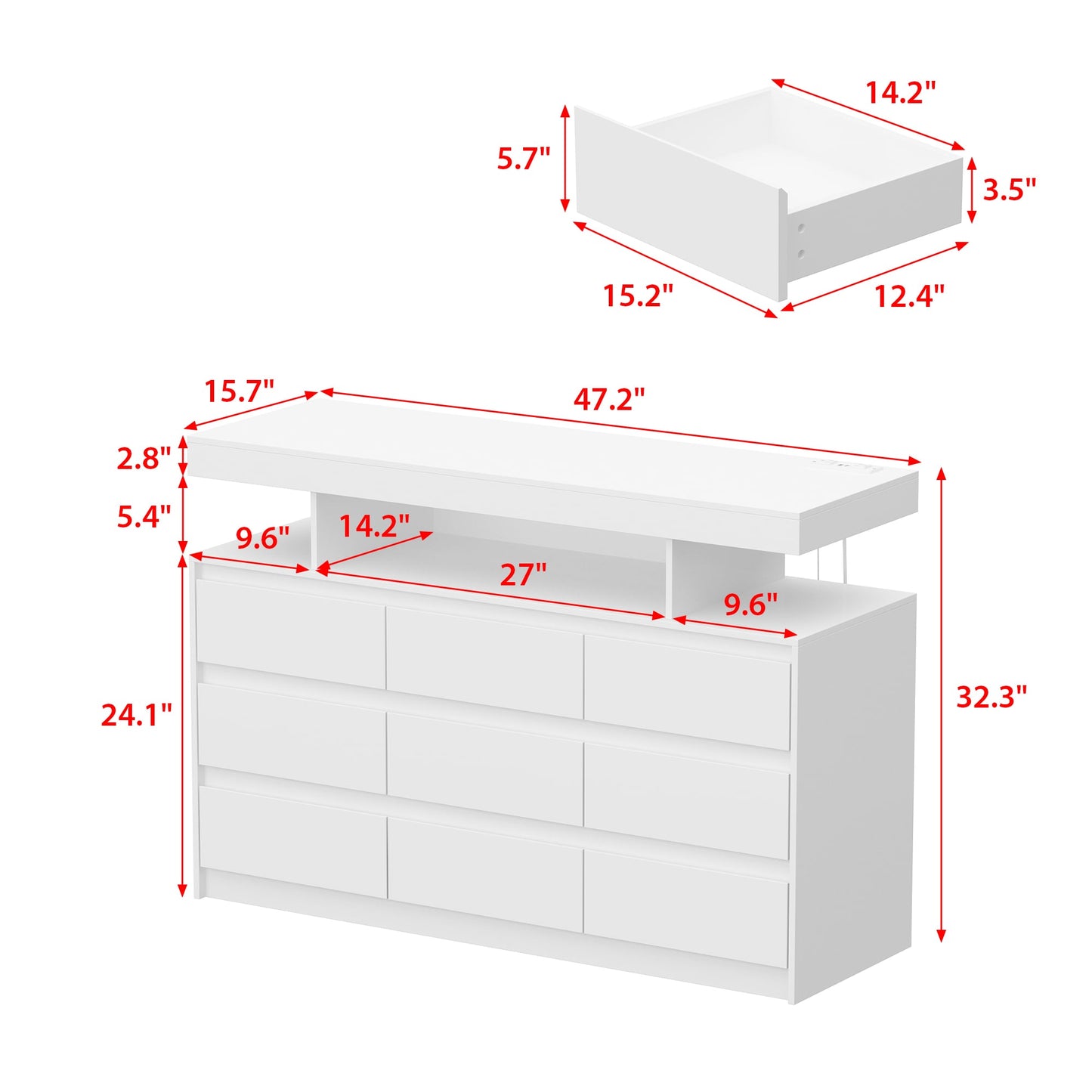 FUFU&GAGA Modern/Contemporary White Tv Cabinet Integrated Tv Mount (Accommodates TVs up to 48-in)