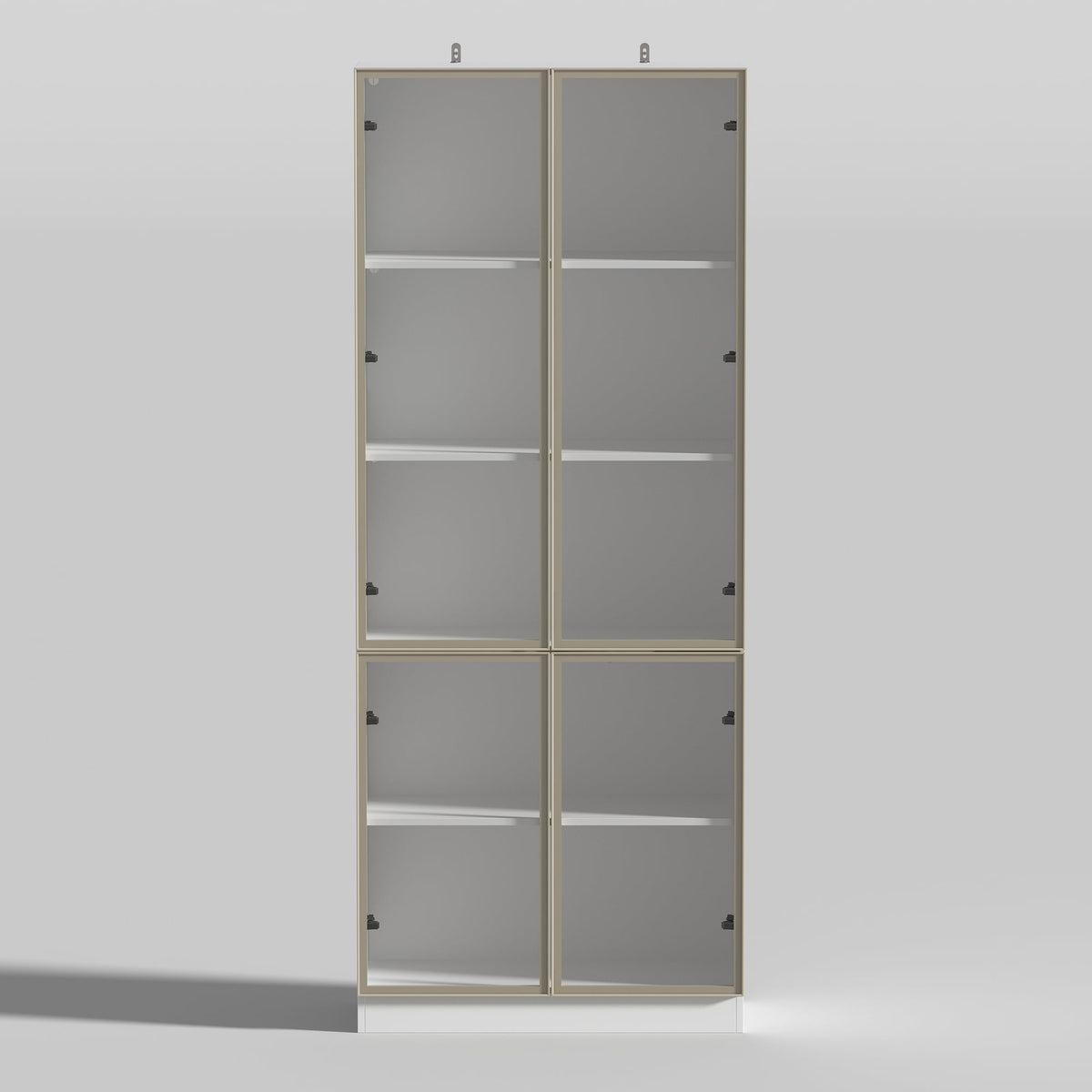 FUFU&GAGA Kitchen Cabinet With Tempered Glass Doors And Light