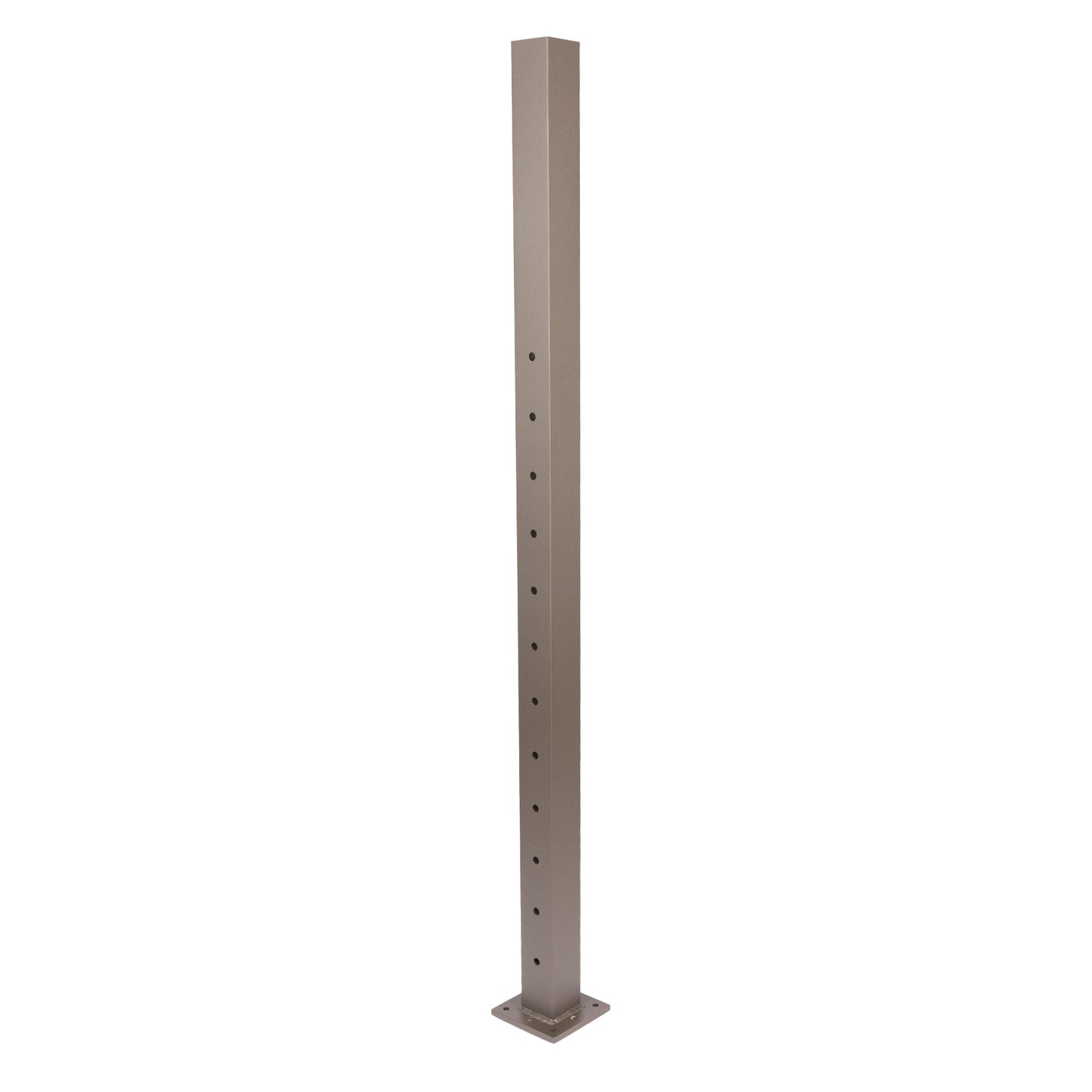 Deckorators Contemporary Cable 2.5-in x 2.5-in x 4-1/2-ft Textured Bronze Aluminum Deck Bottom Stair Post
