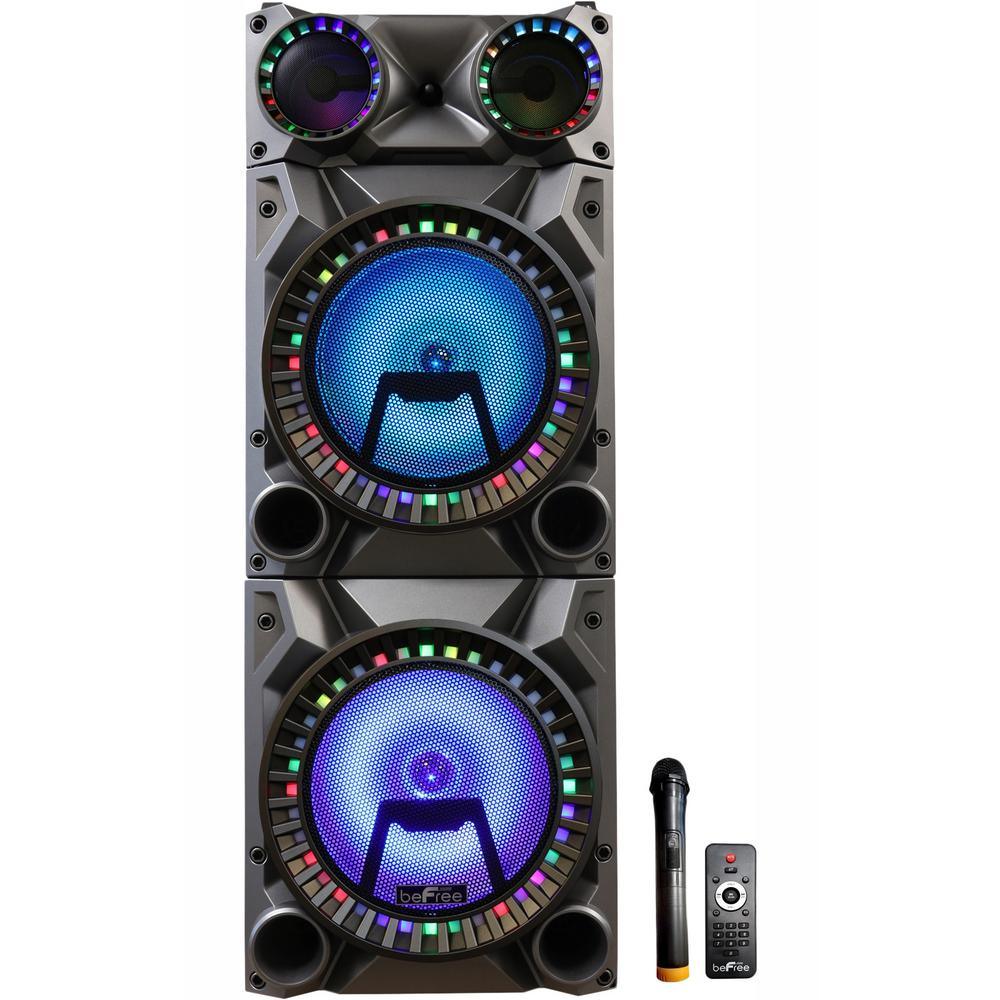 12 in. Rechargeable Double Subwoofer Portable Bluetooth Party Speaker - Super Arbor