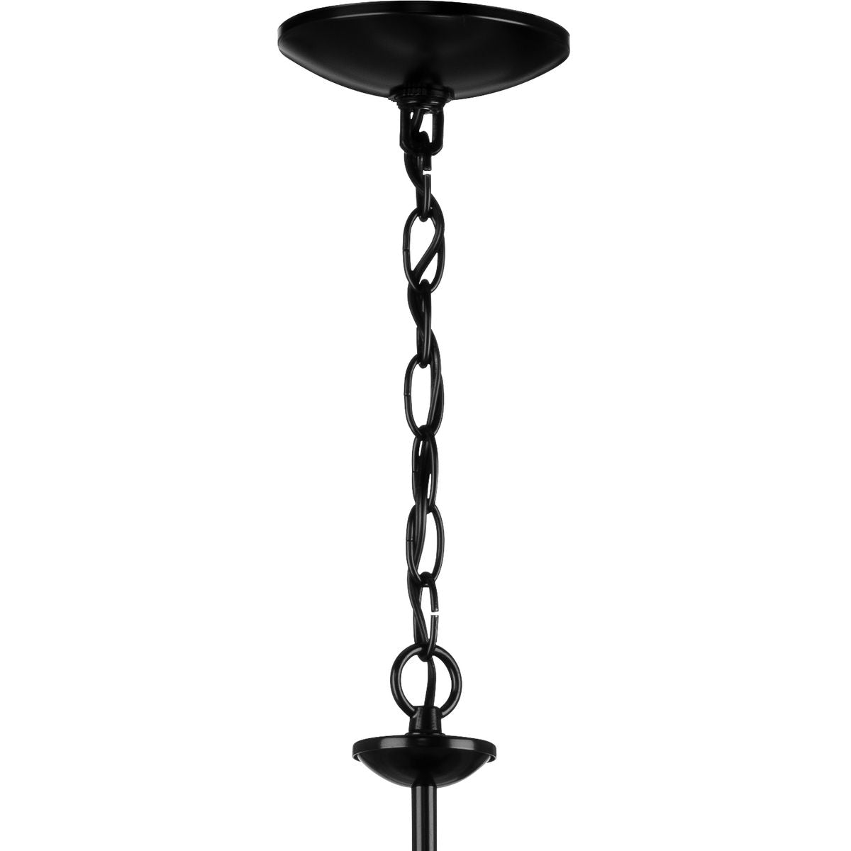Progress Lighting Drum Shade 5-Light Matte Black Farmhouse Chandelier
