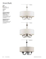 Progress Lighting Drum Shade 5-Light Matte Black Farmhouse Chandelier
