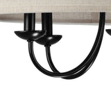 Progress Lighting Drum Shade 5-Light Matte Black Farmhouse Chandelier