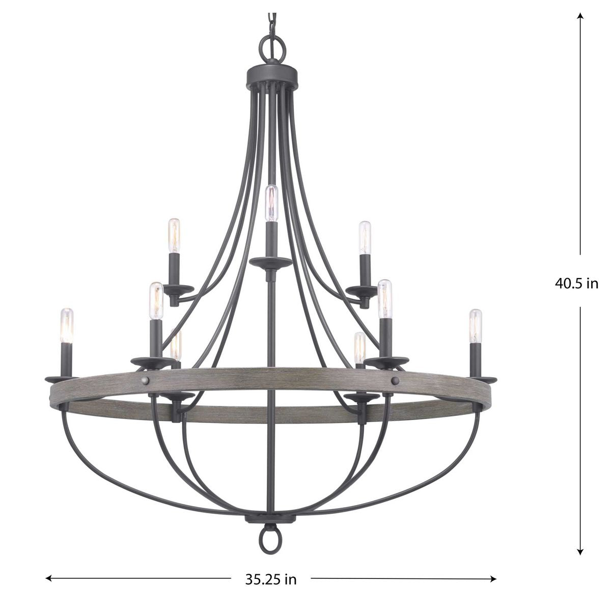 Progress Lighting Gulliver 9-Light Black Coastal Chandelier