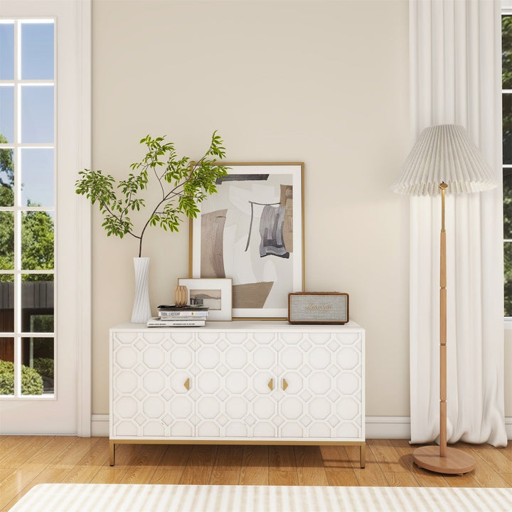 Mondawe 29.5 in. 3-Door Accent Cabinet, White