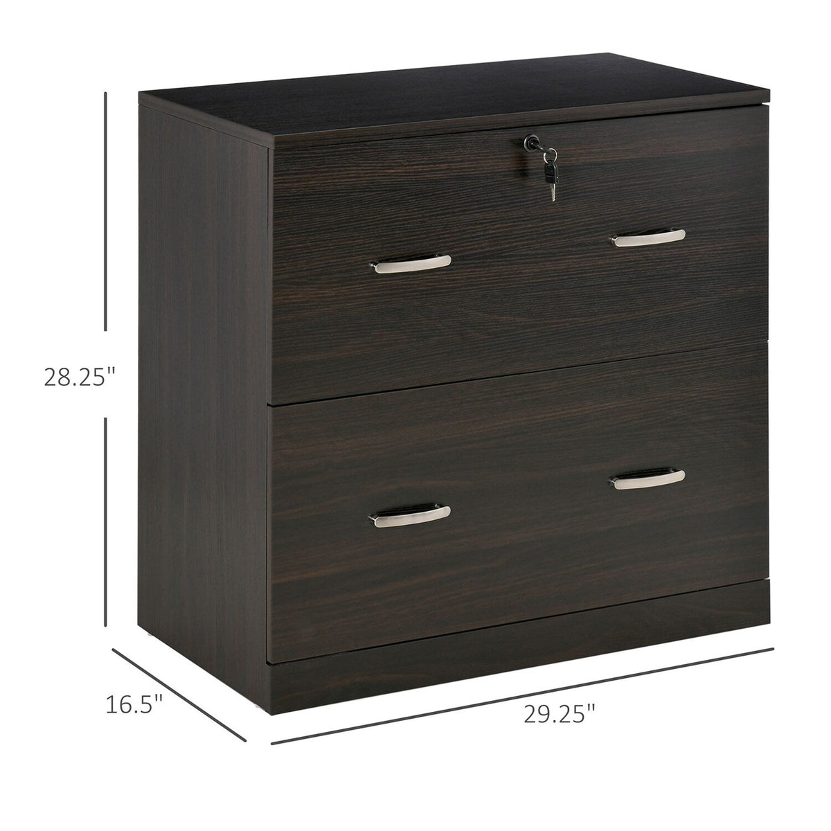 GZMR 2-Drawer File Cabinet Walnut 2-Drawer 29.25-in File Cabinet