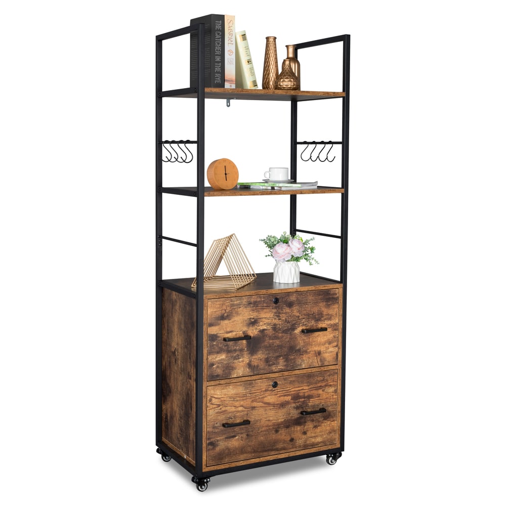 Winado Brown 2-Drawer 18.89-in File Cabinet