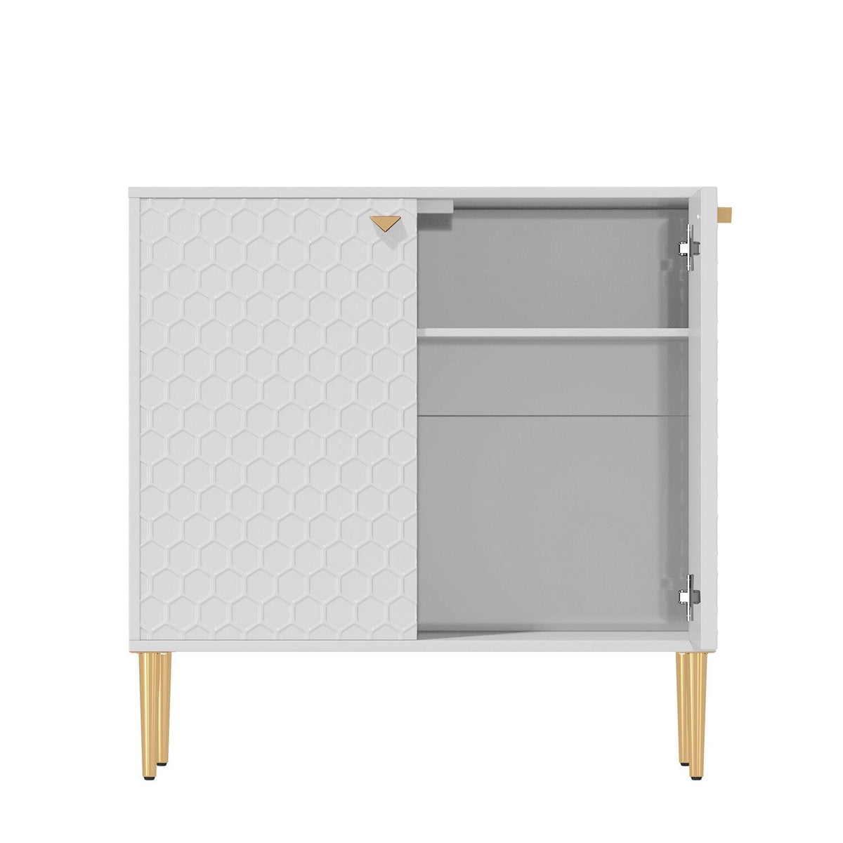 Mondawe 2Doors Locker Accent Cabinet Chests White