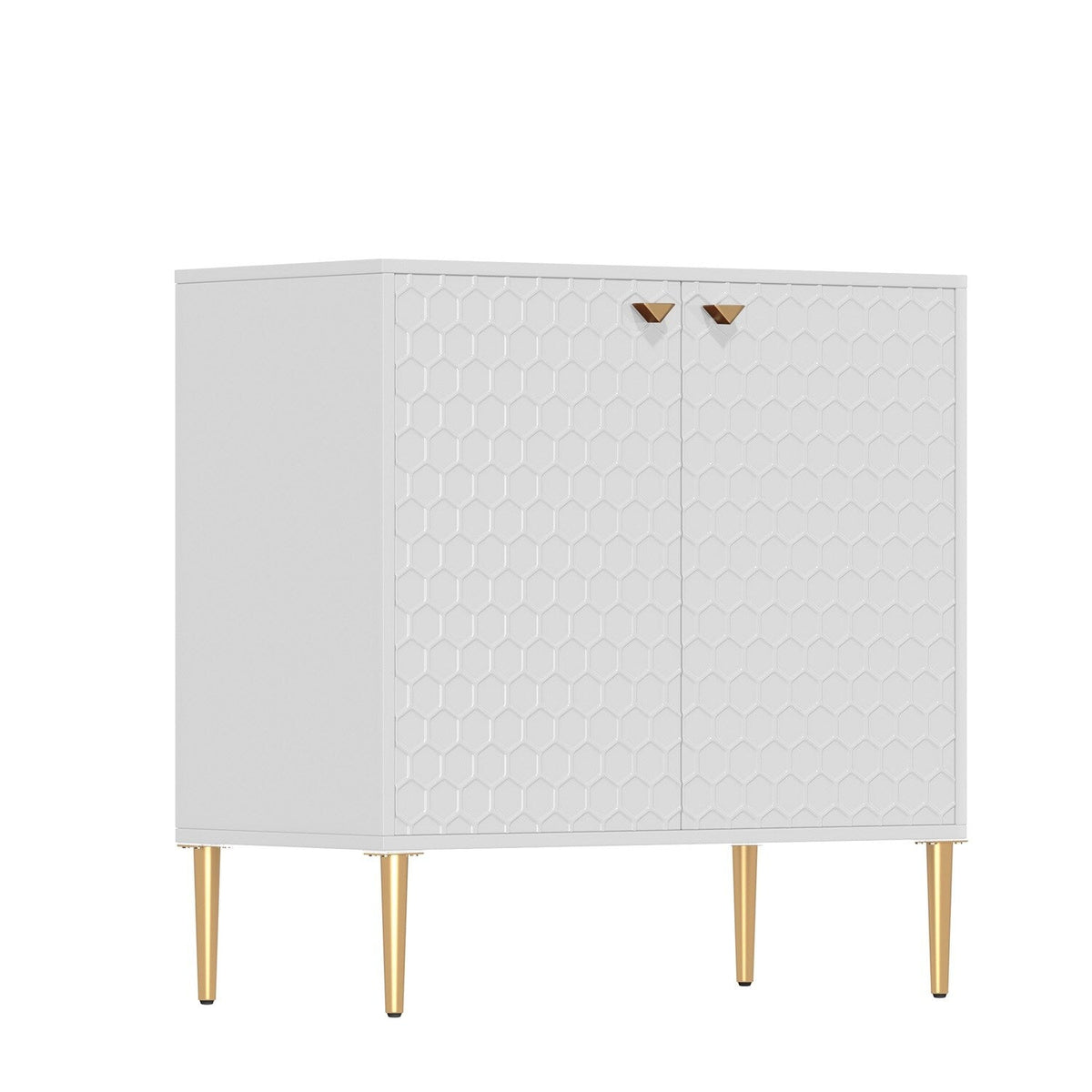 Mondawe 2Doors Locker Accent Cabinet Chests White