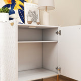 Mondawe 2Doors Locker Accent Cabinet Chests White