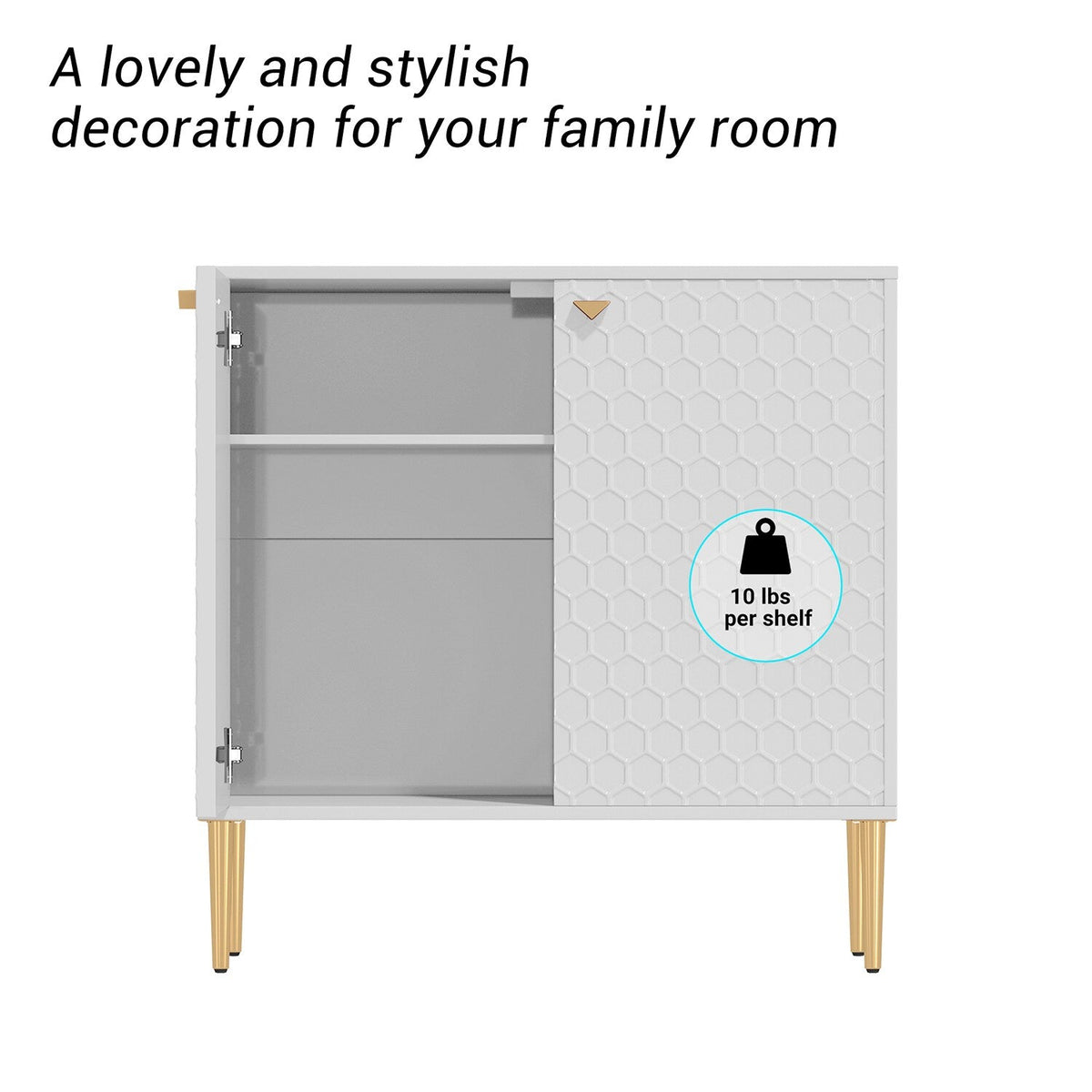 Mondawe 2Doors Locker Accent Cabinet Chests White