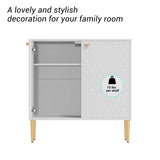 Mondawe 2Doors Locker Accent Cabinet Chests White