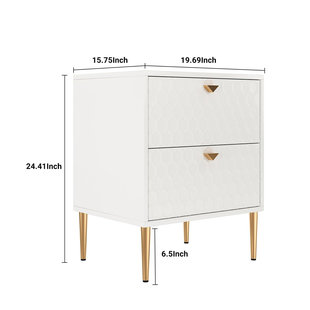 Mondawe 19.7 in. 2-Drawer Cabinet Chest, White