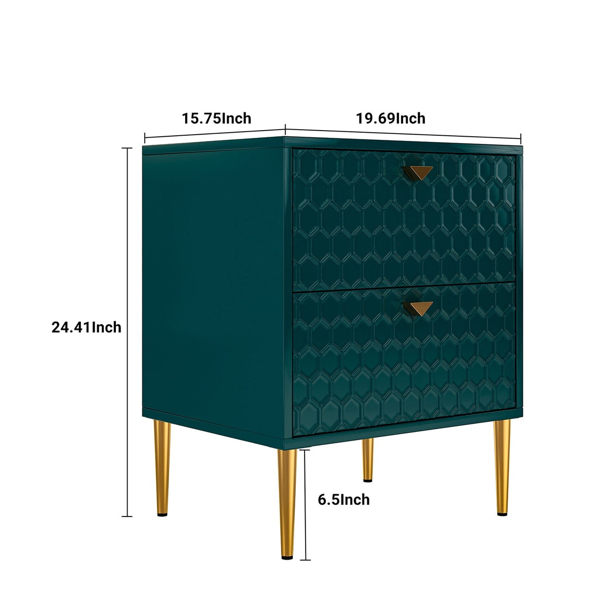 Mondawe 19.7 in. 2-Drawer Cabinet Chest, Green