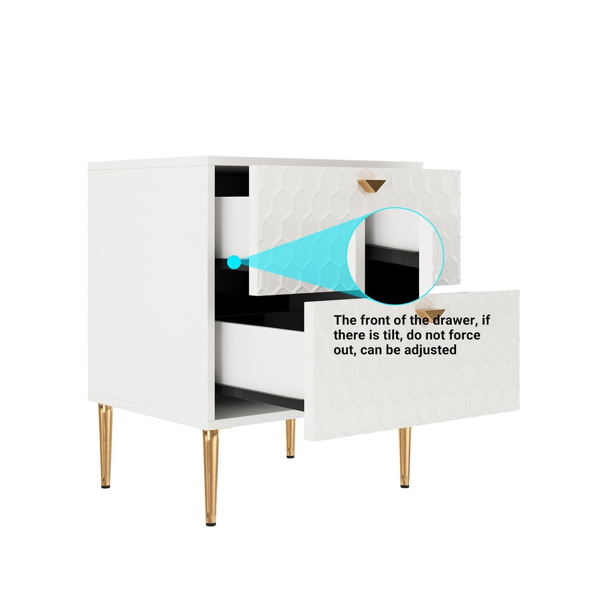 Mondawe 19.7 in. 2-Drawer Cabinet Chest, White