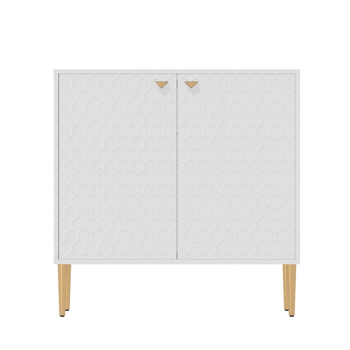 Mondawe 2Doors Locker Accent Cabinet Chests White