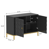 Mondawe 40 in. 2-Door Accent Cabinet Chests, Black