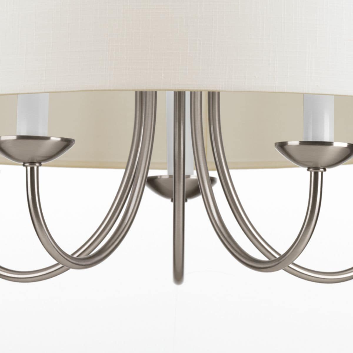 Progress Lighting Drum Shade 5-Light Brushed Nickel Transitional Chandelier