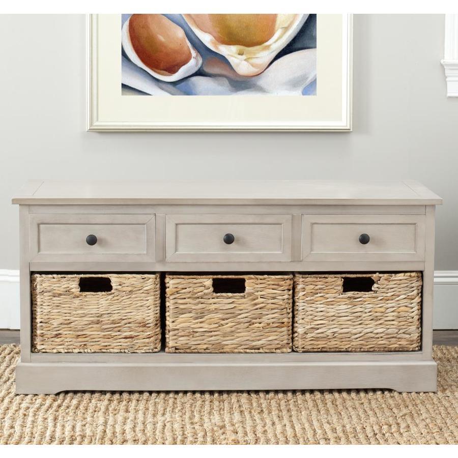 Safavieh Damien Coastal Distressed/Black Storage Bench - Super Arbor