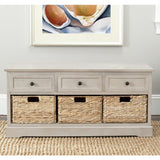 Safavieh Damien Coastal Distressed/Black Storage Bench - Super Arbor