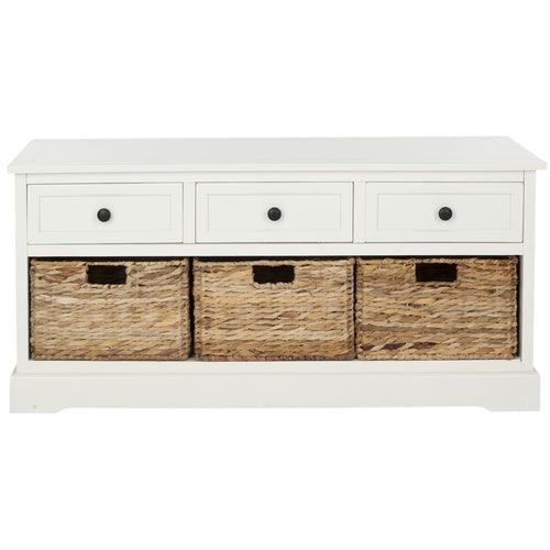 Safavieh Damien Coastal Distressed/Black Storage Bench - Super Arbor