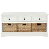 Safavieh Damien Coastal Distressed/Black Storage Bench - Super Arbor