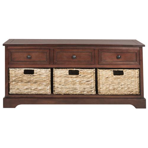 Safavieh Damien Coastal Distressed/Black Storage Bench - Super Arbor