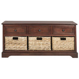 Safavieh Damien Coastal Distressed/Black Storage Bench - Super Arbor