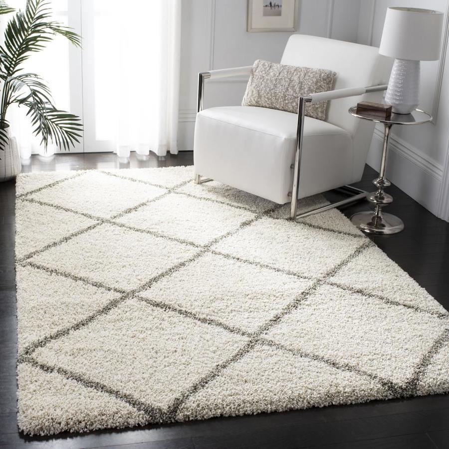 Safavieh Hudson Beckham Shag 9 x 12 Gray/Ivory Indoor Trellis Area Rug - Super Arbor