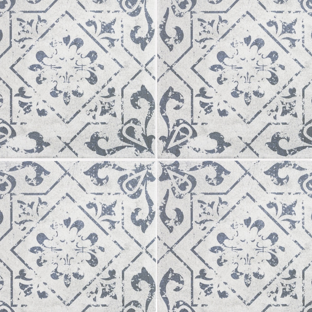 Elida Ceramica Cardosa Deco Squares 6-in x 6-in Matte Porcelain Encaustic Wall Tile