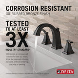 Delta Flynn Oil Rubbed Bronze 2-Handle Widespread WaterSense Bathroom Sink Faucet with Drain