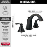 Delta Flynn Oil Rubbed Bronze 2-Handle Widespread WaterSense Bathroom Sink Faucet with Drain