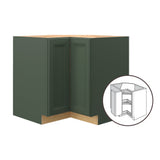 allen + roth Heathrow 36-in W x 34.5-in H x 24-in D Sage Lazy Susan Corner Base Fully Assembled Cabinet (Recessed Panel Style)