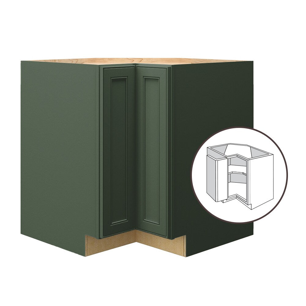 allen + roth Heathrow 33-in W x 34.5-in H x 24-in D Sage L-shaped Corner Base Fully Assembled Cabinet (Recessed Panel Square Style)
