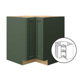 allen + roth Heathrow 33-in W x 34.5-in H x 24-in D Sage Lazy Susan Corner Base Fully Assembled Cabinet (Recessed Panel Style)