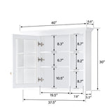 Forclover 40-in x 30-in Surface Mount White Mirrored Soft Close Medicine Cabinet