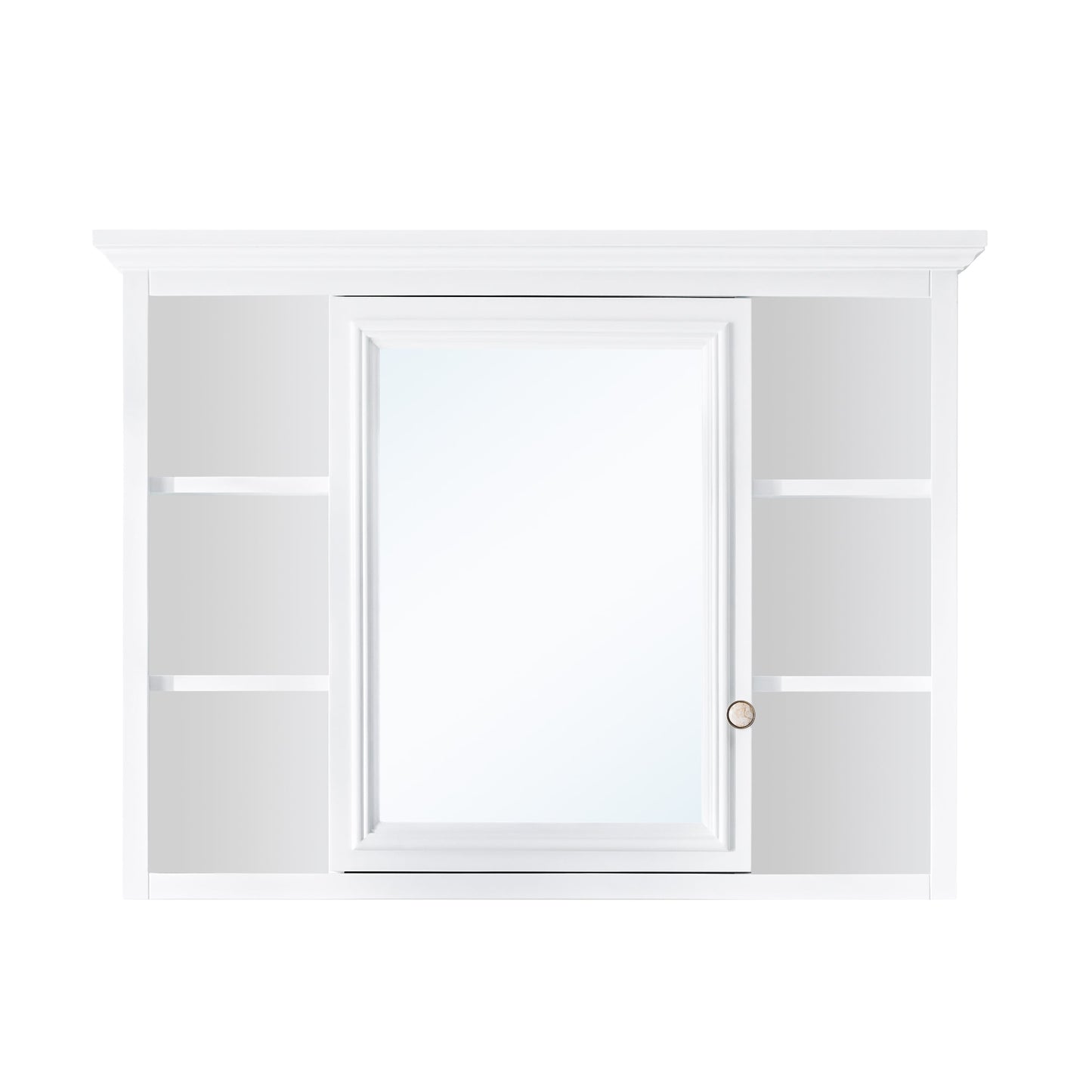Forclover 40-in x 30-in Surface Mount White Mirrored Soft Close Medicine Cabinet