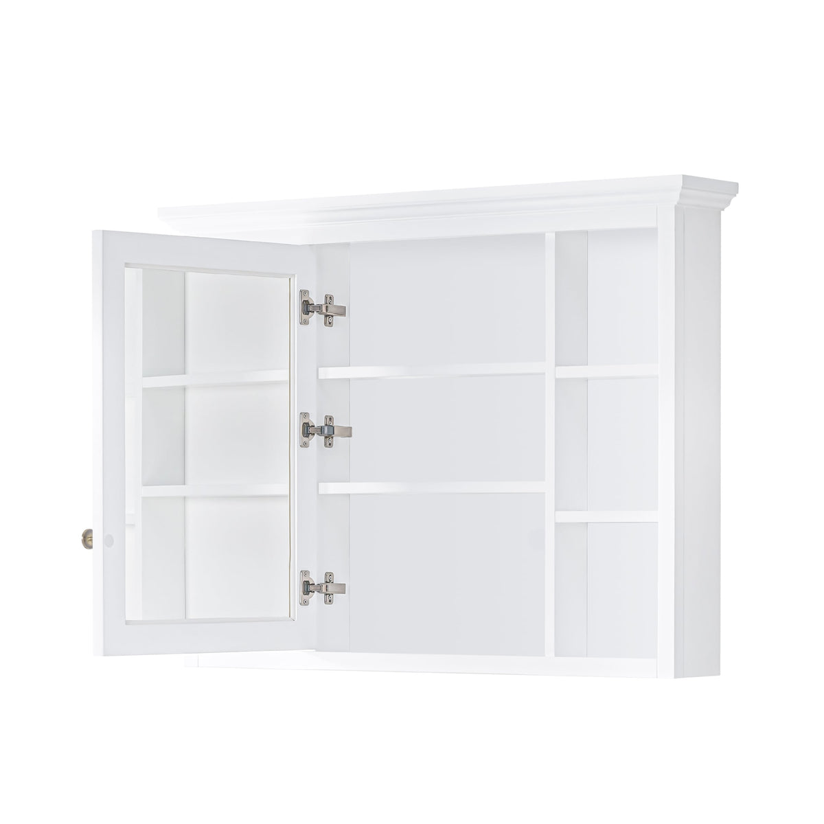 Forclover 40-in x 30-in Surface Mount White Mirrored Soft Close Medicine Cabinet