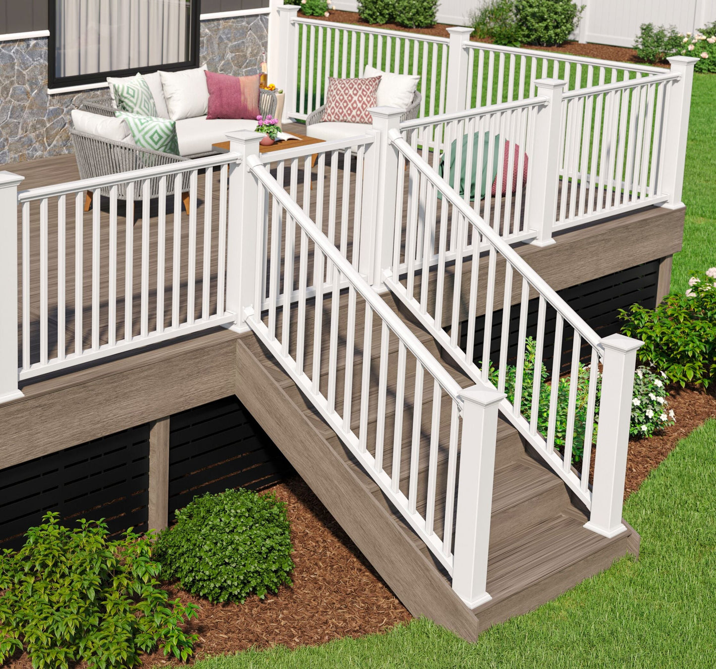 Freedom Camden 48-in L x 42-in H White Composite Deck Railing Gate (Assembly Required)