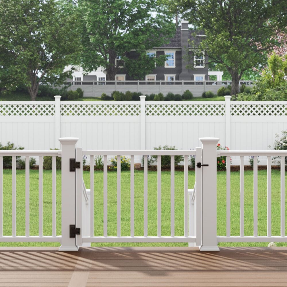 Freedom Camden 48-in L x 36-in H White Composite Deck Railing Gate (Assembly Required)