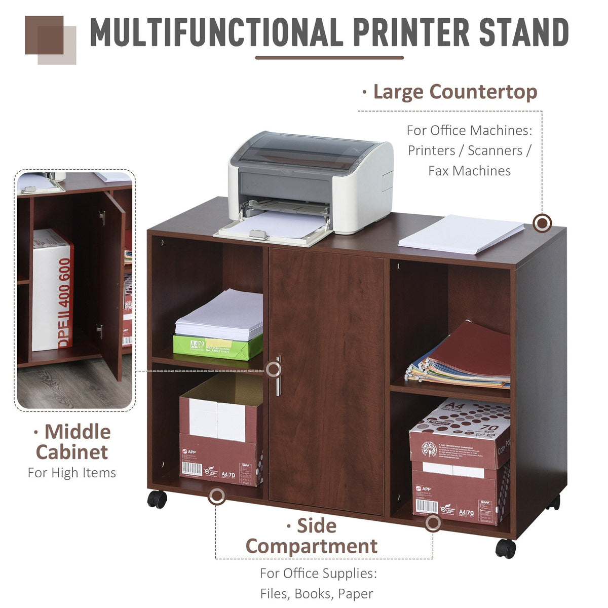 Maocao Hoom Brown 39.25-in File Cabinet