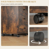 Maocao Hoom Rustic Brown 3-Drawer 16.9-in File Cabinet