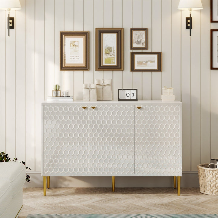 Mondawe 29.5 in. 3-Door Accent Cabinet, White