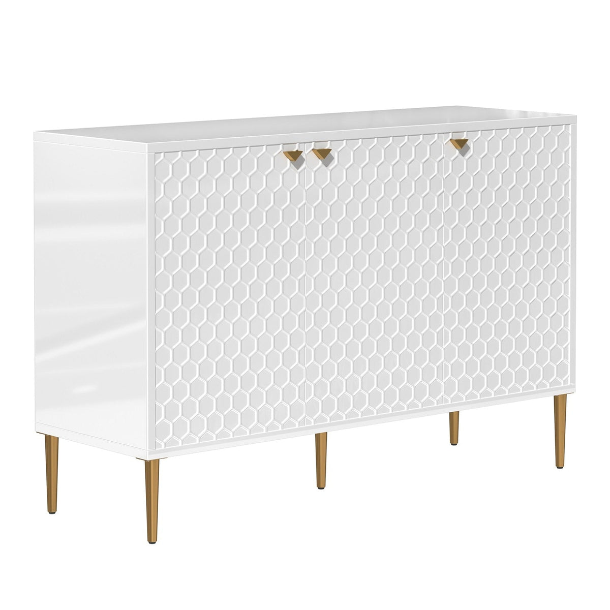 Mondawe 29.5 in. 3-Door Accent Cabinet, White