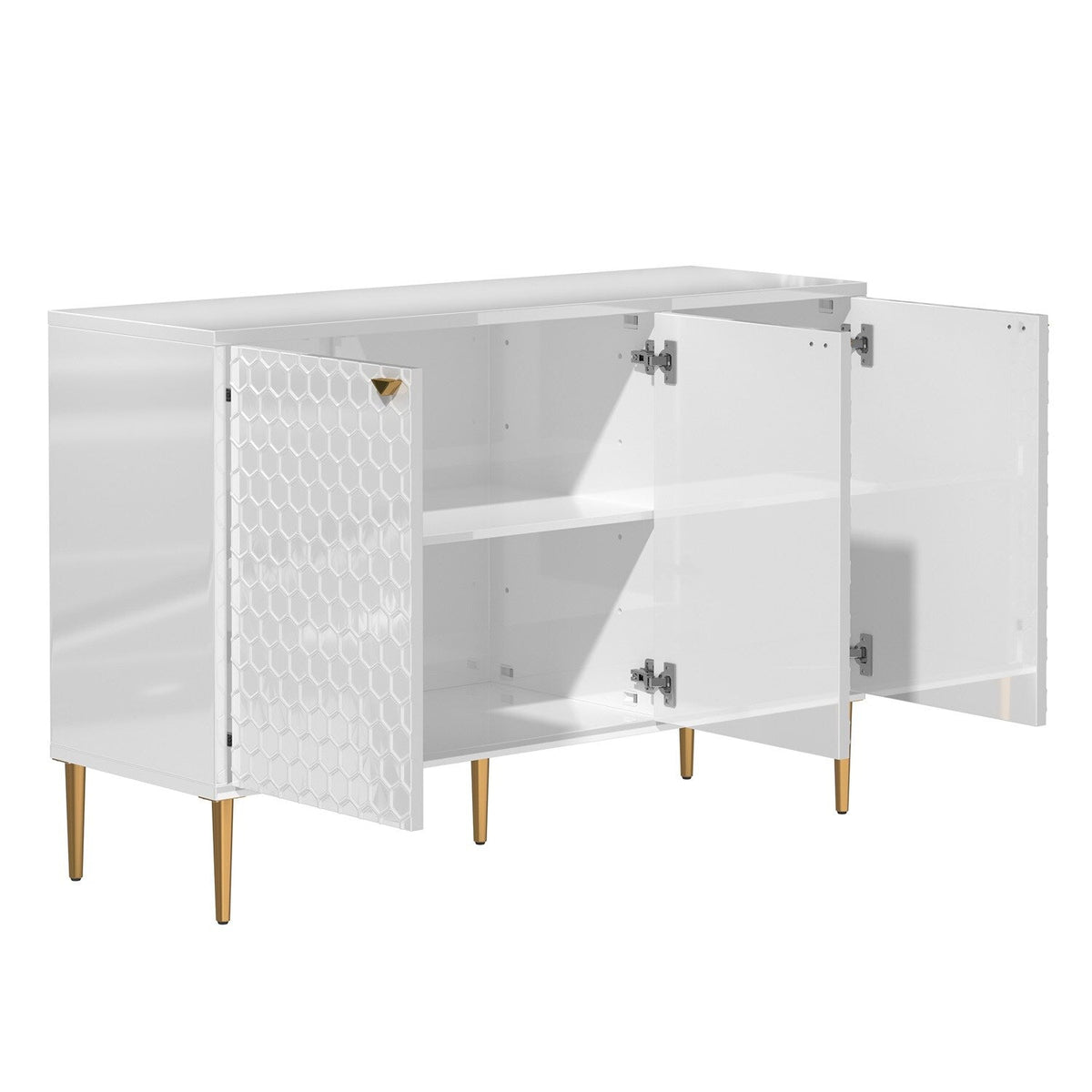 Mondawe 29.5 in. 3-Door Accent Cabinet, White